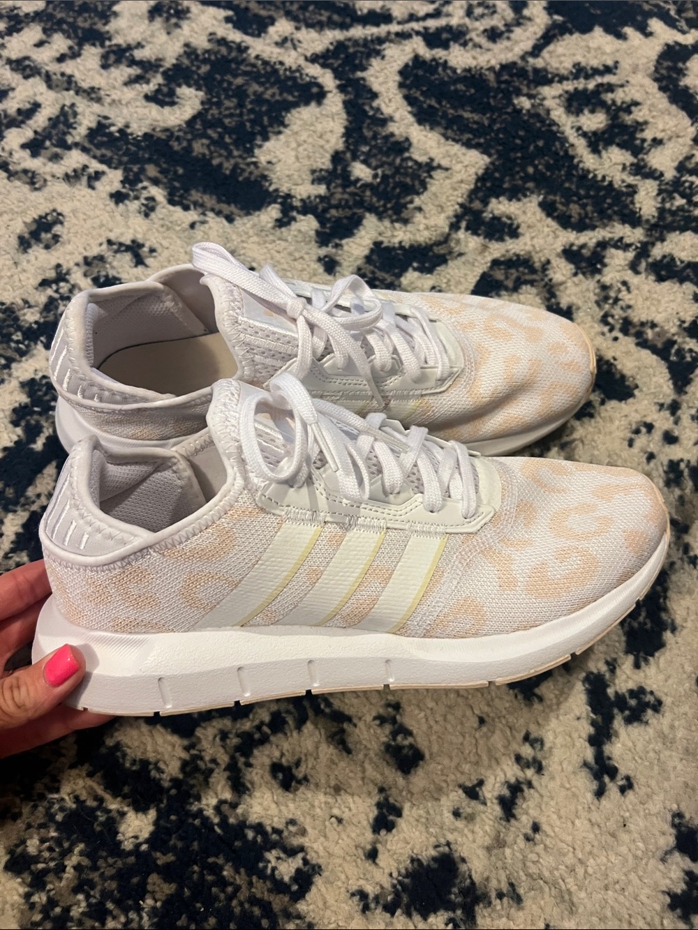 adidas Women’s White & Cream Leopard-Print Sneakers
